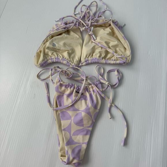 Blackbough string bikini swimsuit size extra large purple lavender and cream - Picture 3 of 12
